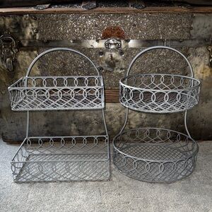 Elegant Silver Metal Tiered Stands